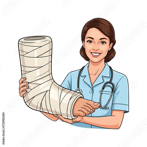 Plaster cast sculpture isolated on transparent background - Medical Equipment Vector Icon