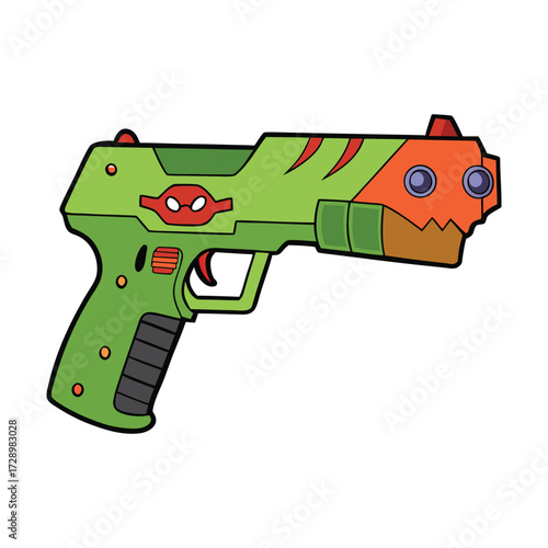 A rugged zombie-themed Nerf gun with eerie green accents and battle-scarred details, built for foam-dart survival against imaginary undead hordes and thrilling backyard missions.
