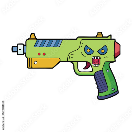 A rugged zombie-themed Nerf gun with eerie green accents and battle-scarred details, built for foam-dart survival against imaginary undead hordes and thrilling backyard missions.
