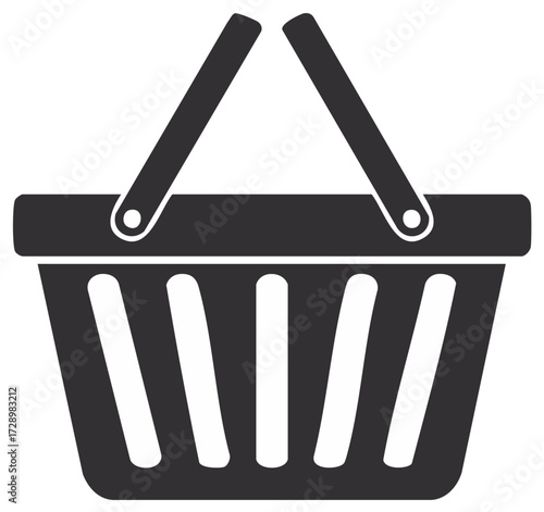 Shopping Basket Graphic Icon Simple Retail Cart Symbol Vector Illustration