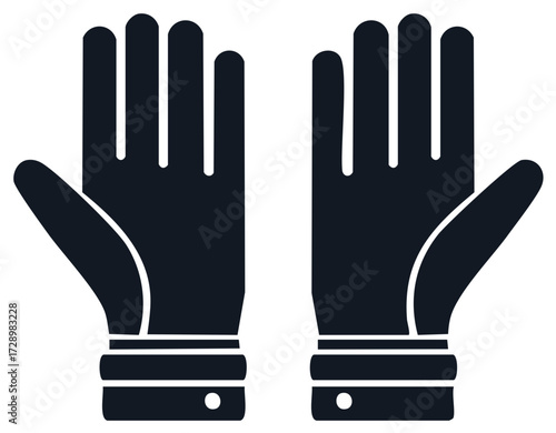 Dark blue gloves vector illustration isolated on white
