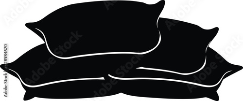 cushions silhouette vector illustration