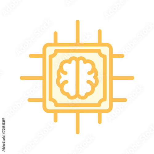 Artificial Intelligence duotone line icon , vector, pixel perfect, illustrator file 
