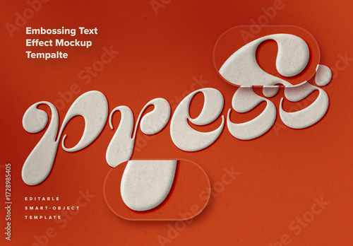 Embossing Text Effect Mockup Template