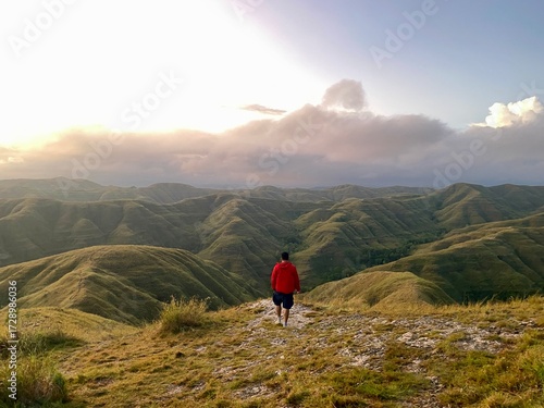 Sunrise wairinding Hills in Sumba Island, Indonesia