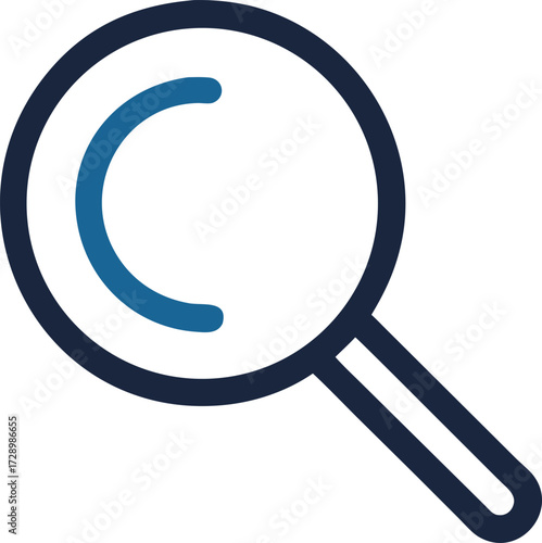 A magnifying glass with the letter C in it