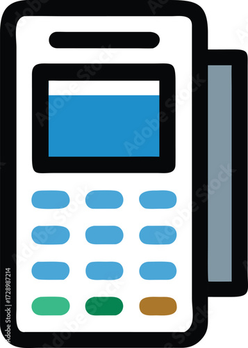 A Point of Sale (POS) terminal machine, representing the world of digital transaction processing and payment technology.