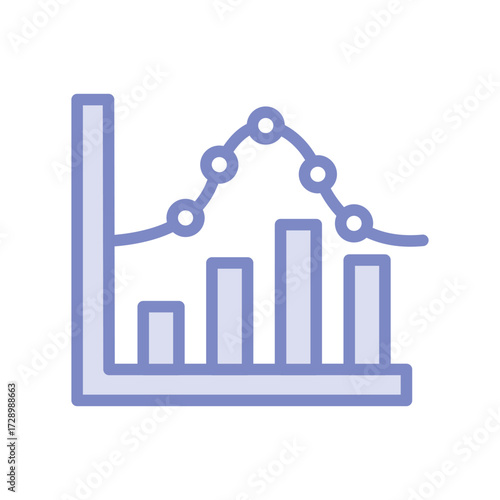 Histogram duotone line icon , vector, pixel perfect, illustrator file 
