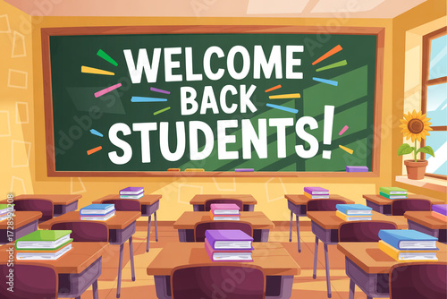 classroom with blackboard