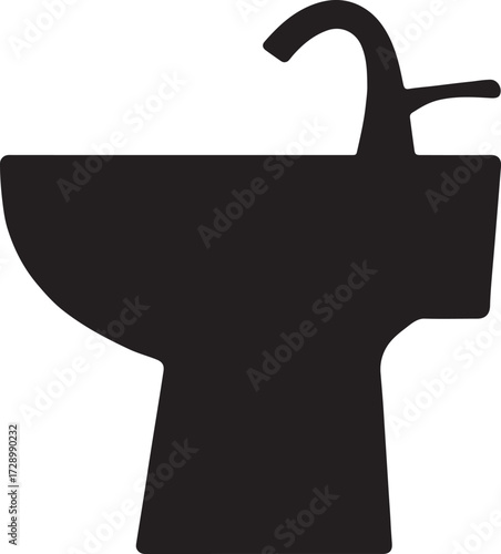 Silhouette vector of a bidet icon, perfect for bathroom, hygiene, and plumbing design.