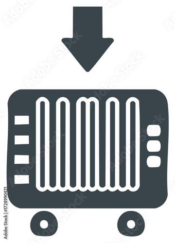 Electric Radiator Delivery with Directional Arrow Sign Appliance Home Comfort