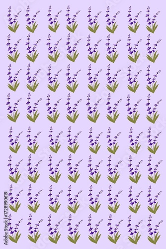 seamless pattern with purple flowers