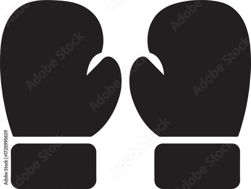 Silhouette vector of boxing gloves icon, perfect for sport, fitness, and martial arts design.