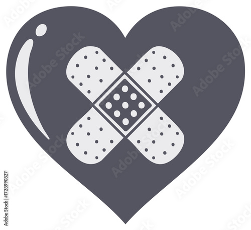 Heart With Bandage Illustration Symbolizing Healing Recovery and Support