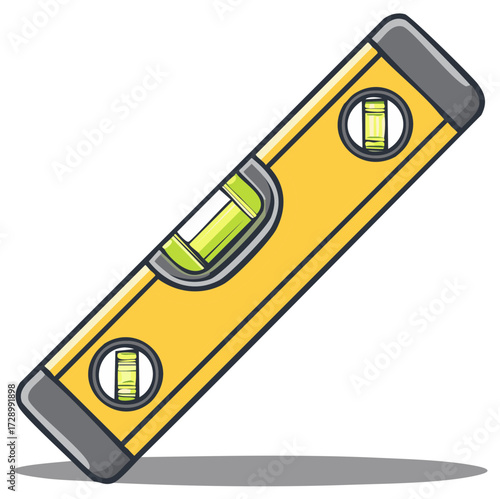 Yellow Bubble Level Tool with Two Vials for Measuring Straightness