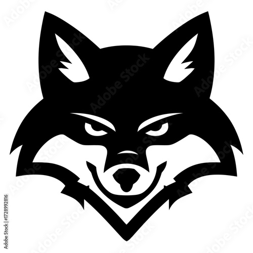 Black wolf face