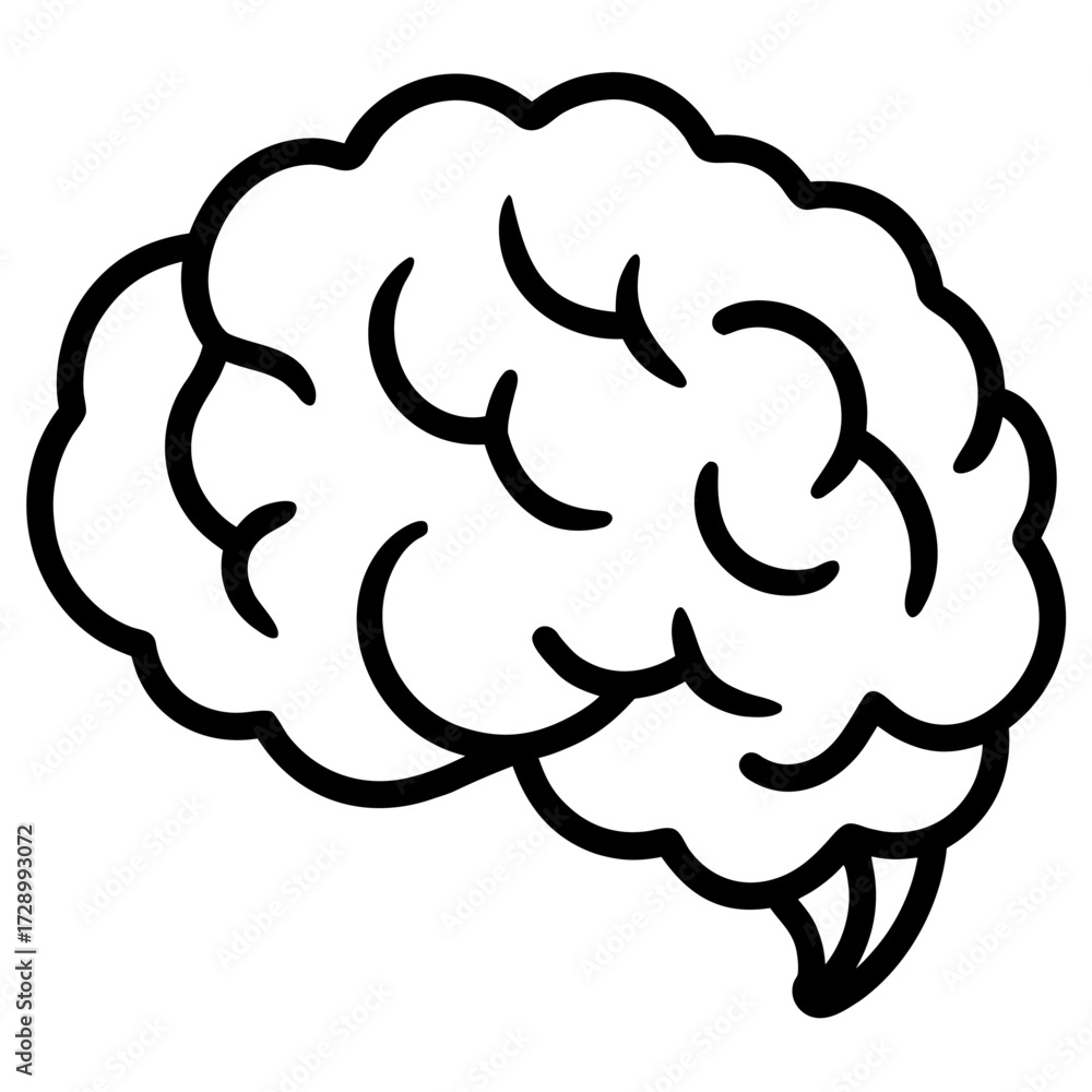 Fototapeta premium Human brain illustration for medical healthcare or science presentation shows intelligence concept ideas and thought development