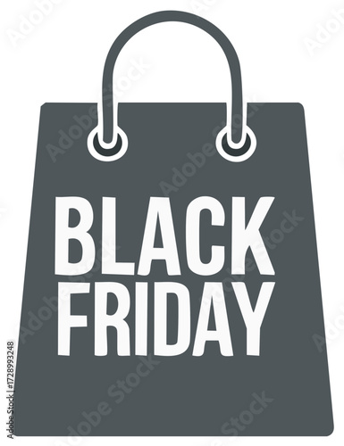 Black Friday sale shopping bag with handles for retail commerce sales promotions