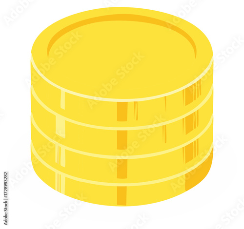 Stack of Gold Coins, Finance, Wealth, Investment, Saving and Currency, Flat Illustration
