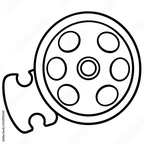 Film Reel Line Art Photography Media Entertainment Concept for Creative Projects and Design Elements