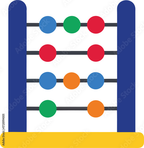 Colorful Abacus Illustration with Vibrant Beads on a Clean White Background for Educational Designs