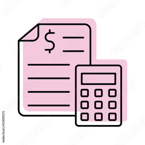 Accounting color shadow thinline icon , vector, pixel perfect, illustrator file 
