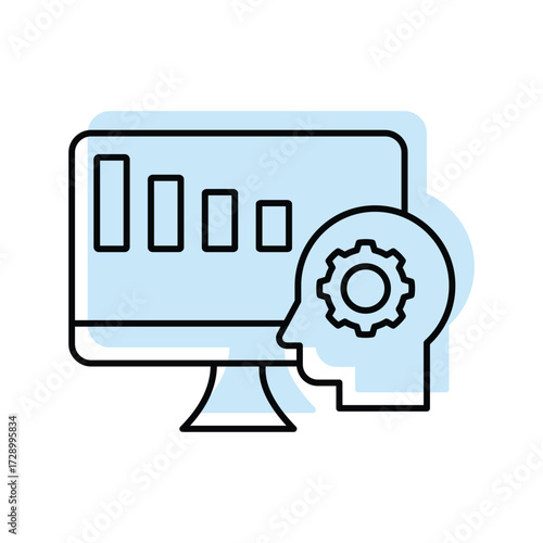 Business Intelligence color shadow thinline icon , vector, pixel perfect, illustrator file 

