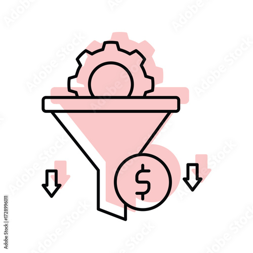 Conversion Rate color shadow thinline icon , vector, pixel perfect, illustrator file 
