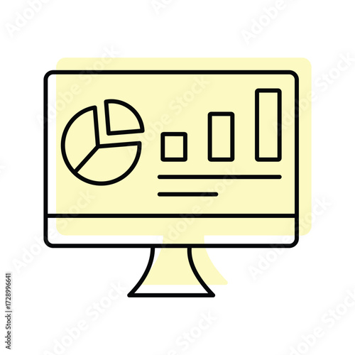Data Visualization color shadow thinline icon , vector, pixel perfect, illustrator file 
