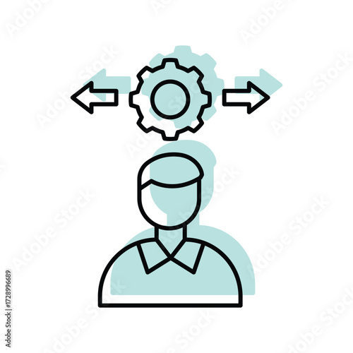 Decision Analytics color shadow thinline icon , vector, pixel perfect, illustrator file 
