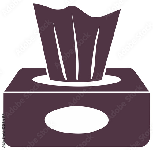 Tissue Box Illustration, Paper Wipes in Container, Hygiene Healthcare Concept