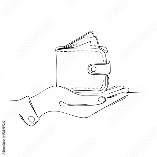 Hand Holding Wallet Sketch
