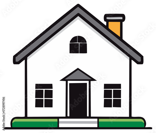 Simple Cartoon House Illustration Icon for Real Estate and Family Concepts