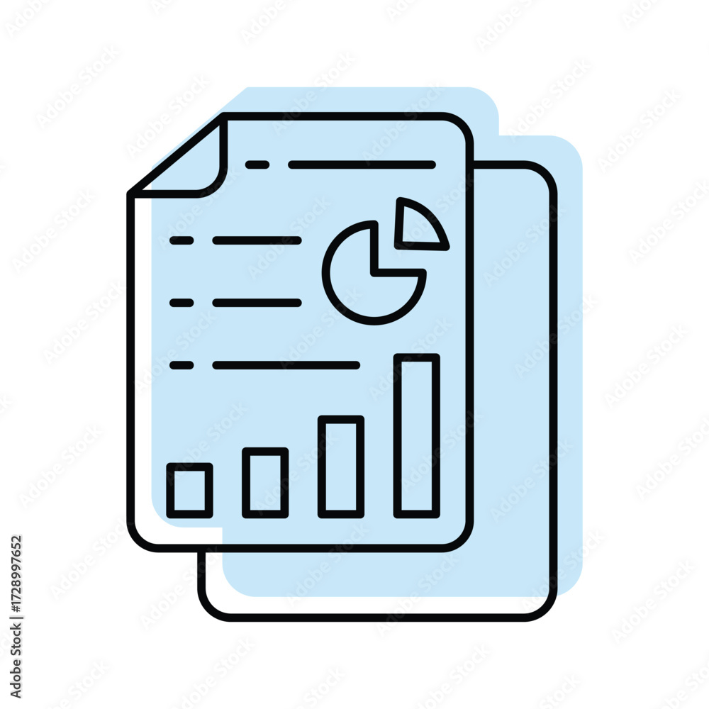 Obraz premium Financial Graph color shadow thinline icon , vector, pixel perfect, illustrator file