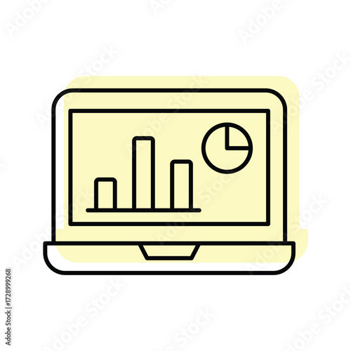 Statistics color shadow thinline icon , vector, pixel perfect, illustrator file 
