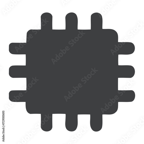microchip processor hardware vector icon
