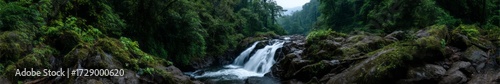 Lush rainforest waterfall exported hdri panoramic view nature's serenity 360-degree experience