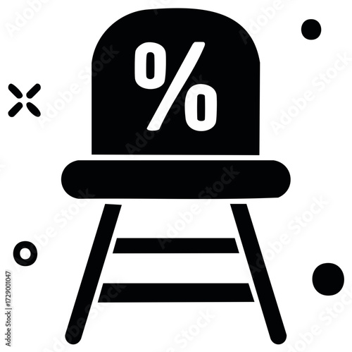 Sale sign with stand design displaying percentage discounts for marketing offers
