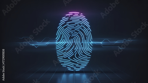 Digital fingerprint scan security concept for biometric identification and cyber security technology scan 100