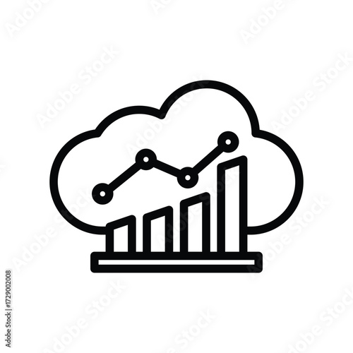 Cloud Analytics line icon , vector, pixel perfect, illustrator file 
