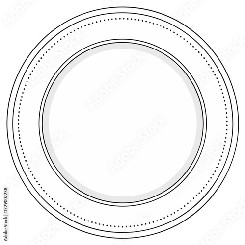 Decorative Plate, Isolated on White Background, Design Element, Vector Illustration