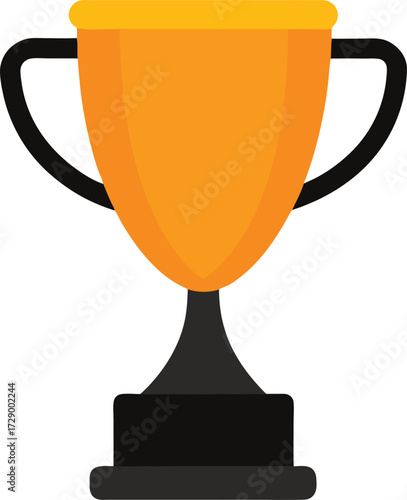 Illustration of a shiny gold trophy cup isolated on a clean white background