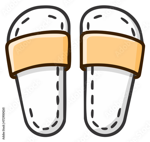 Two Cute Cartoon Style Slides Slippers Sandals Footwear for Beach or Poolside