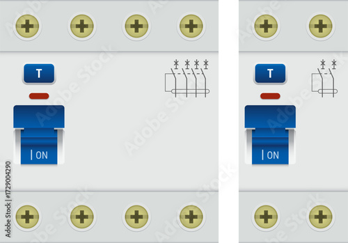 RCCB Circuit Breaker vector illustration
