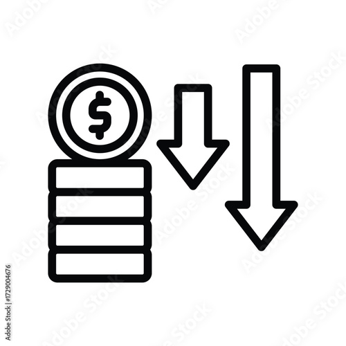 Loss line icon , vector, pixel perfect, illustrator file 
