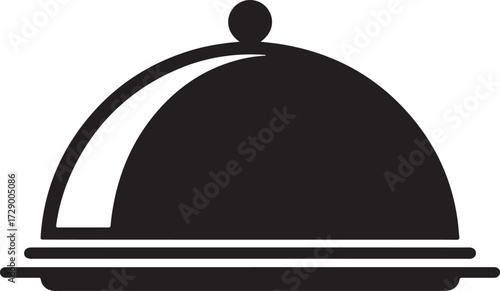 Thanksgiving Serving Tray Silhouette Vector Black on White