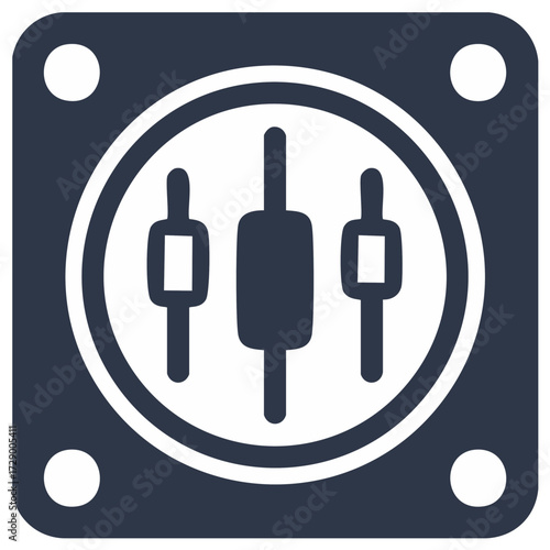 Audio Mixer Controls Icon Sound Mixing Knob Level Adjustment Symbol