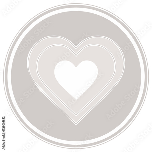 Stylized Circular Design with Hearts, Love and Affection