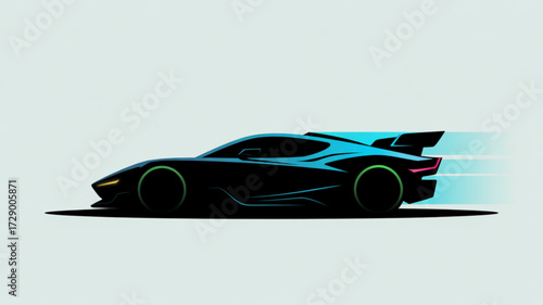 Silhouette fast sports car vector illustration for automotive design and high speed racing concept design