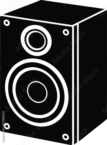 Modern bass speaker icon with dynamic sound waves